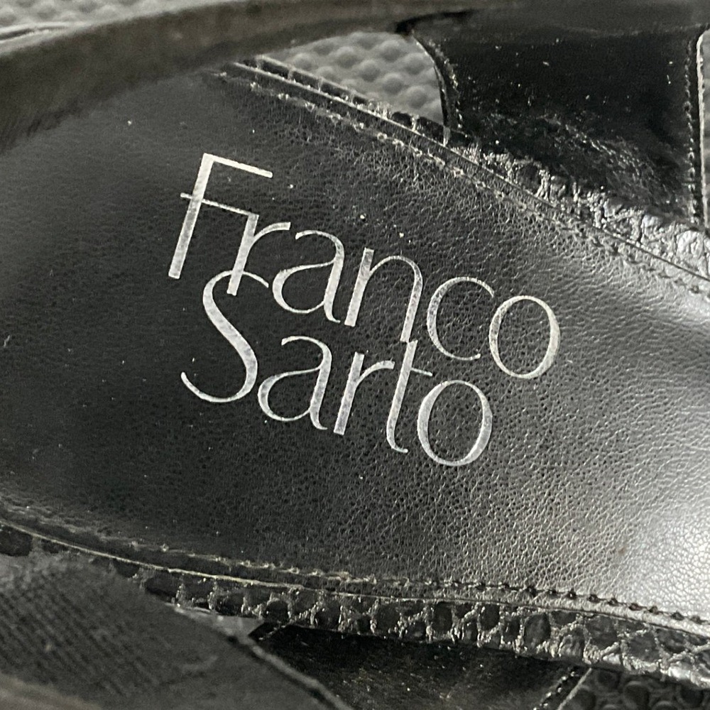 Franco Sarto Lima Black Snake Embossed Pointed Toe D'Orsay Pumps Size 8 - Picture 11 of 12